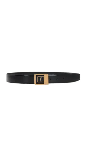 La 66 Buckle Belt in Patent Leather - Black