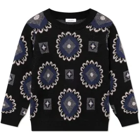 Les Deux Kids Black/Blueprint Aro Paisley Roundneck Kids