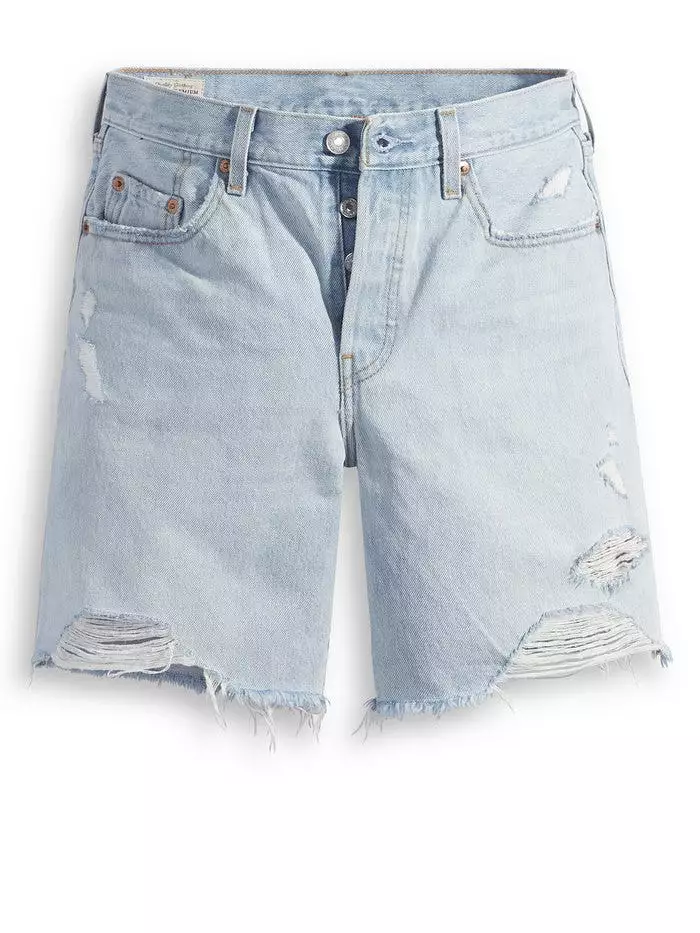 LEVI'S 501 '90s Short Light Indigo Destructed