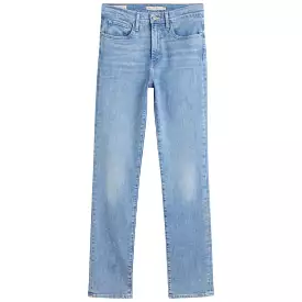 Levi`s 724 High-Rise Straight - Light Indigo Worn In Blå