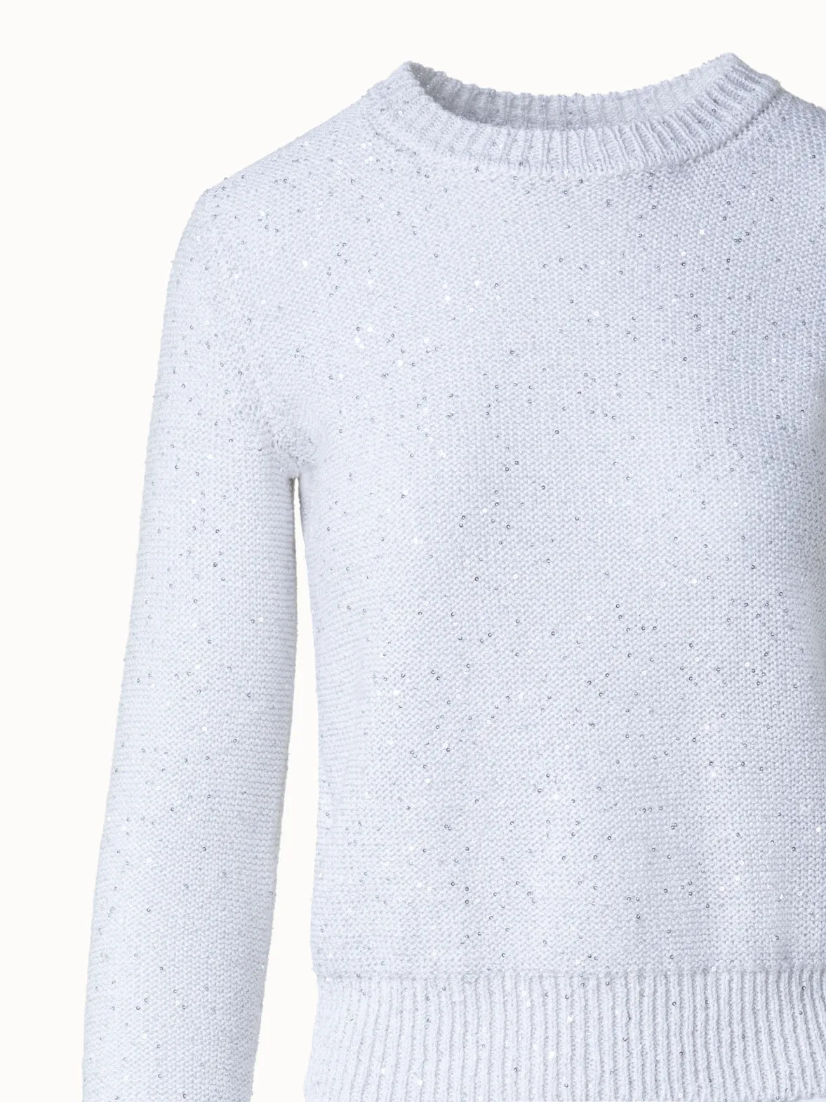 Linen Cotton Sequins Knit Sweater