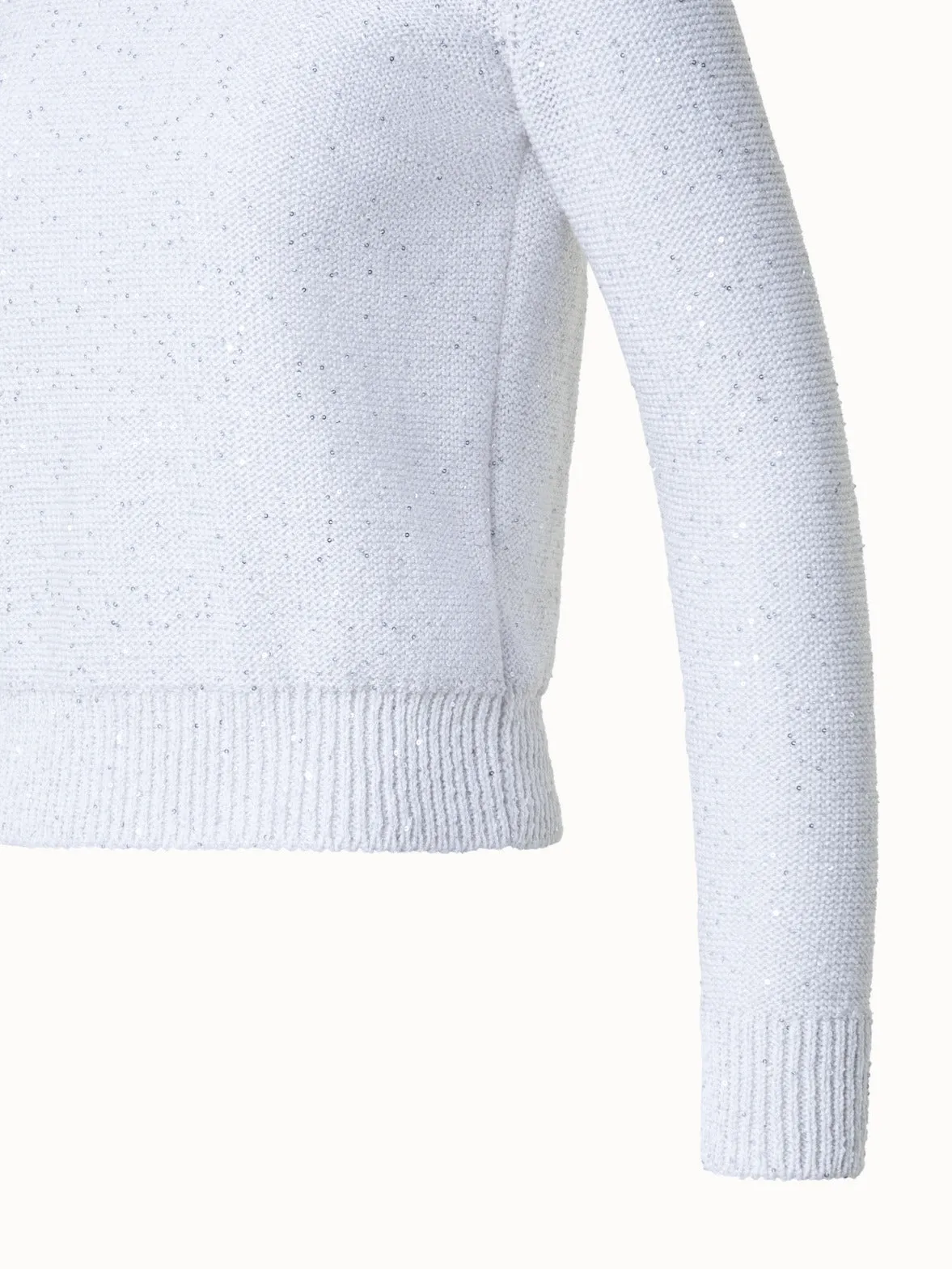 Linen Cotton Sequins Knit Sweater