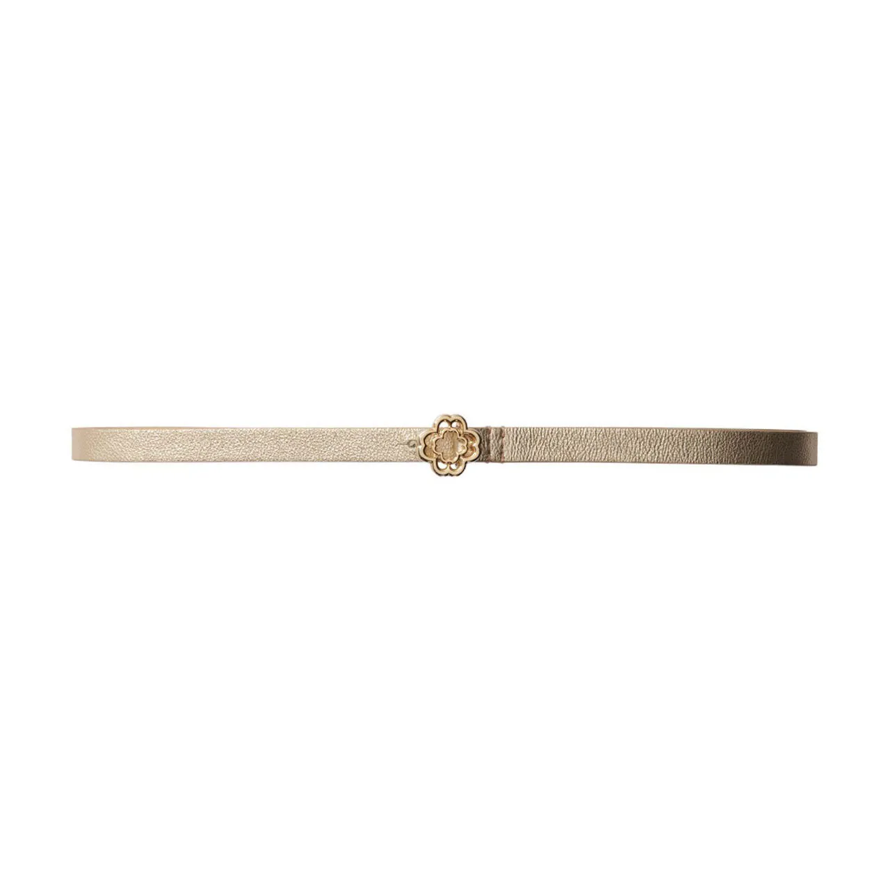 MAJE The Sustainable Edit Clover Buckle Slim Belt - Beige