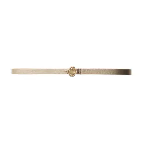 MAJE The Sustainable Edit Clover Buckle Slim Belt - Beige