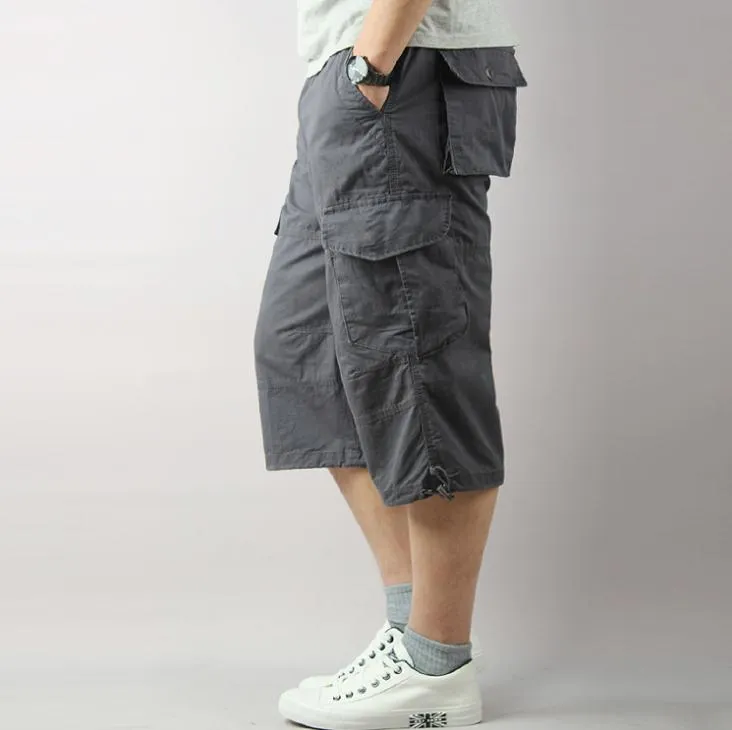 Men's Summer Casual Loose Baggy Mid-Waist Zipper Fly Closure Shorts