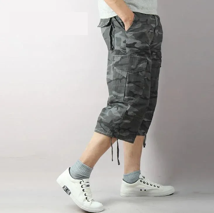 Men's Summer Casual Loose Baggy Mid-Waist Zipper Fly Closure Shorts