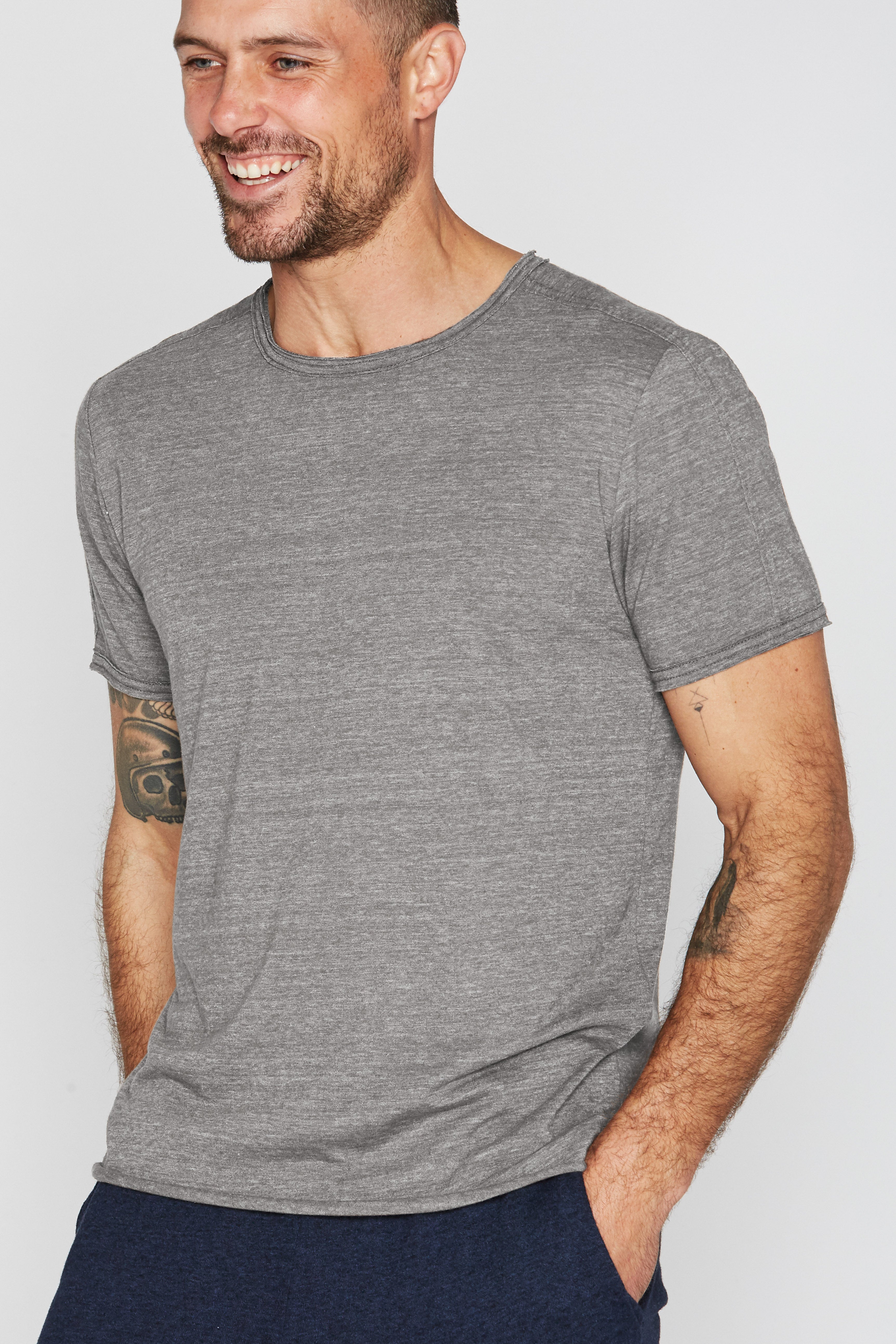 Men's Tri-Blend Patch Sleeve Tee