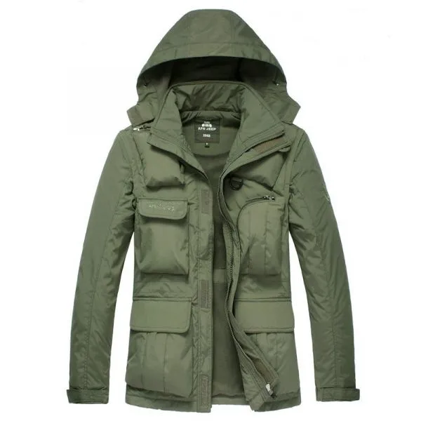 Men's coat with removable sleeves and detachable hood - winter versatilit