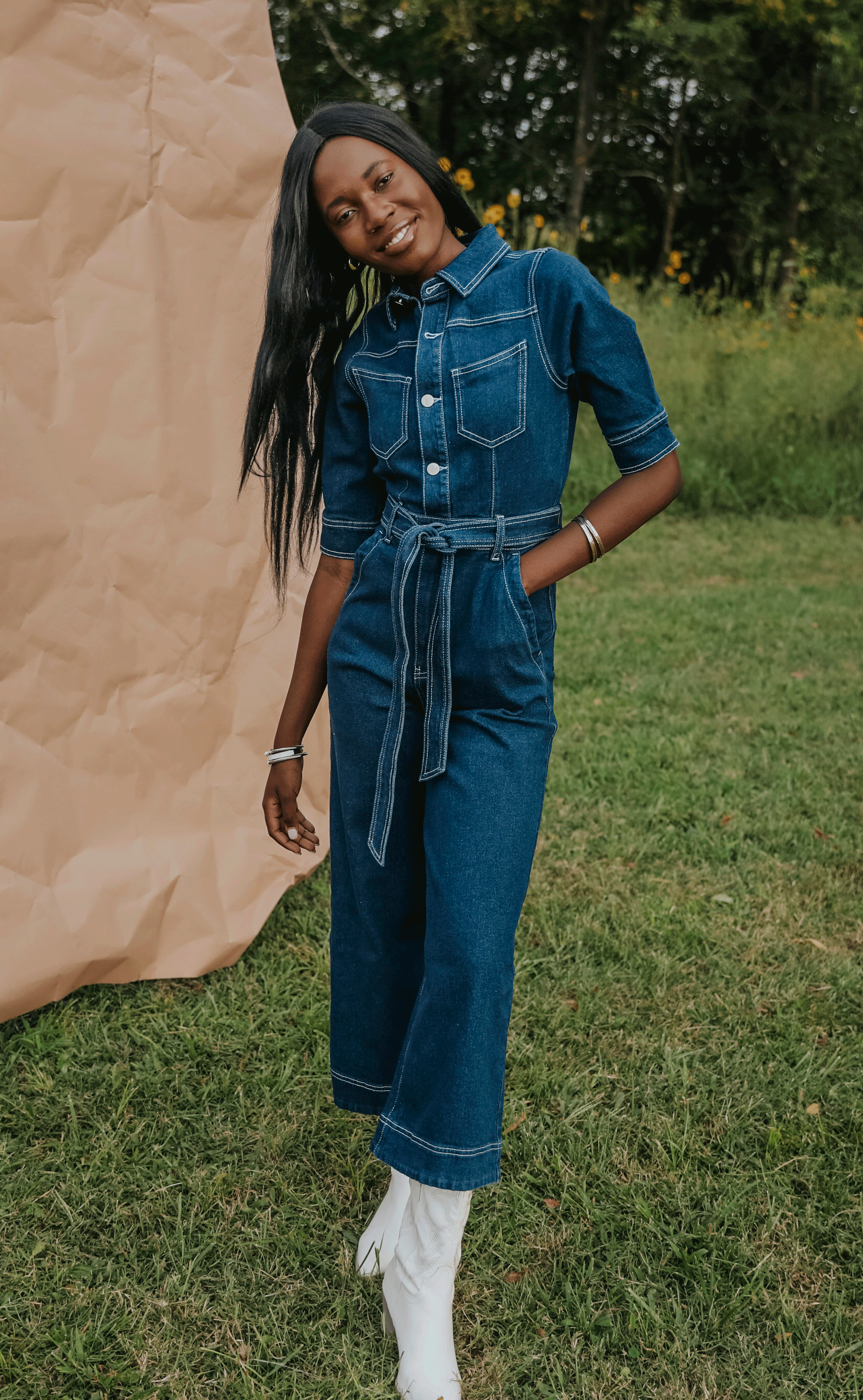 minkpink: marjo denim jumpsuit