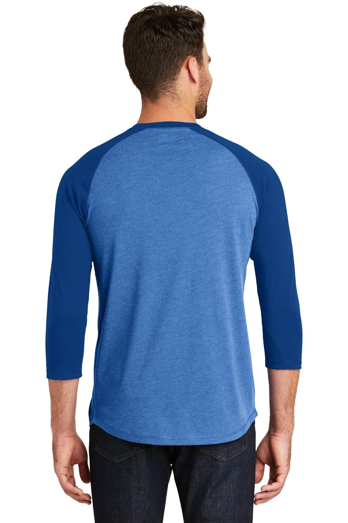 New Era Heritage Blend 3/4-Sleeve Baseball Raglan Tee NEA104 Royal/ Royal Heather