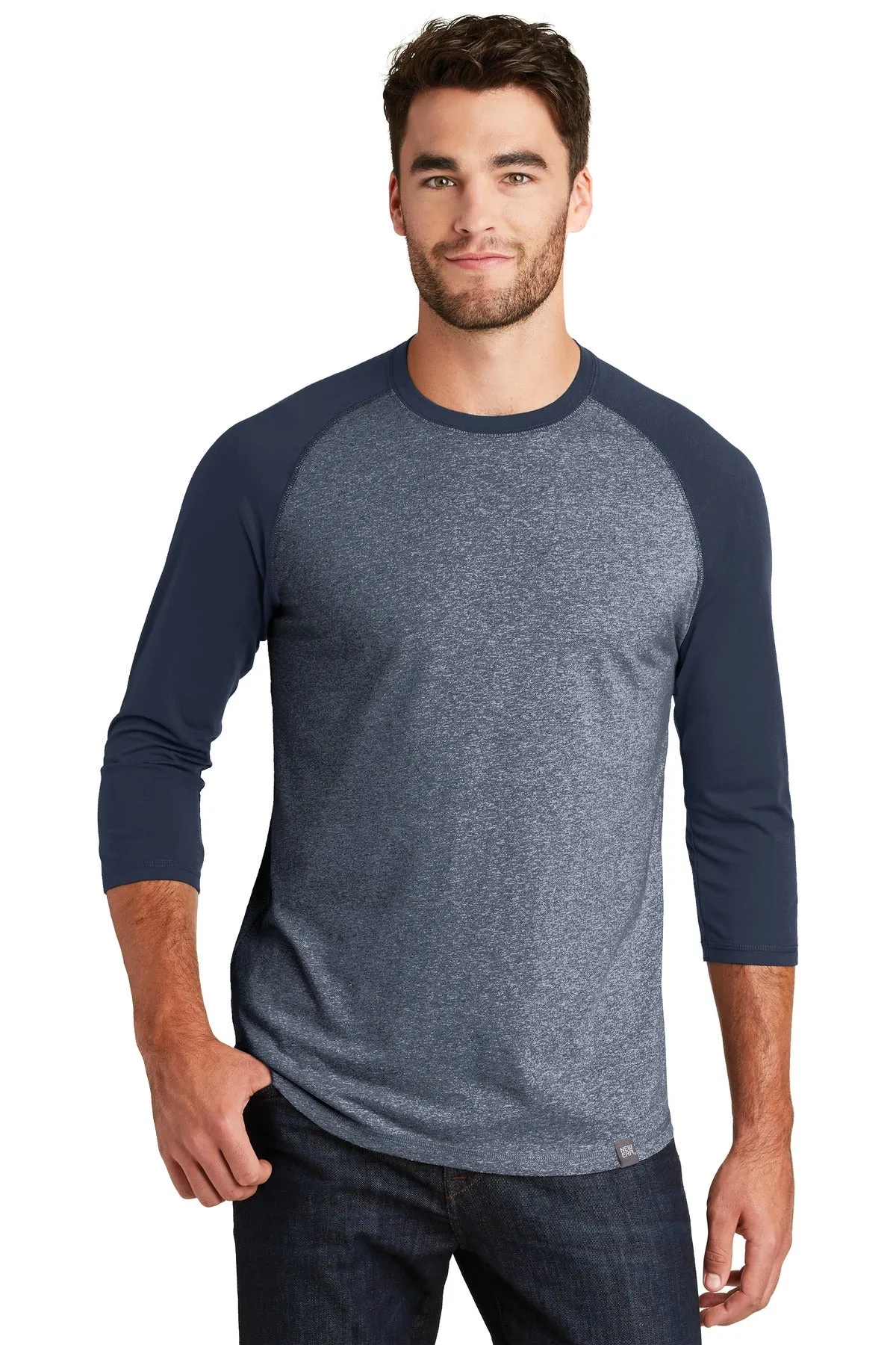 New Era Men's Heritage Blend 3/4-Sleeve Baseball Raglan Tee. NEA104