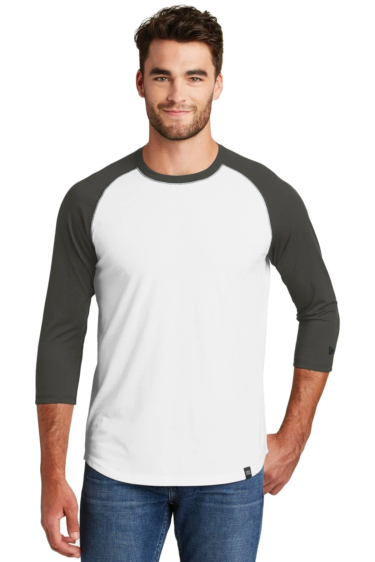 New Era Men's Heritage Blend 3/4-Sleeve Baseball Raglan Tee. NEA104