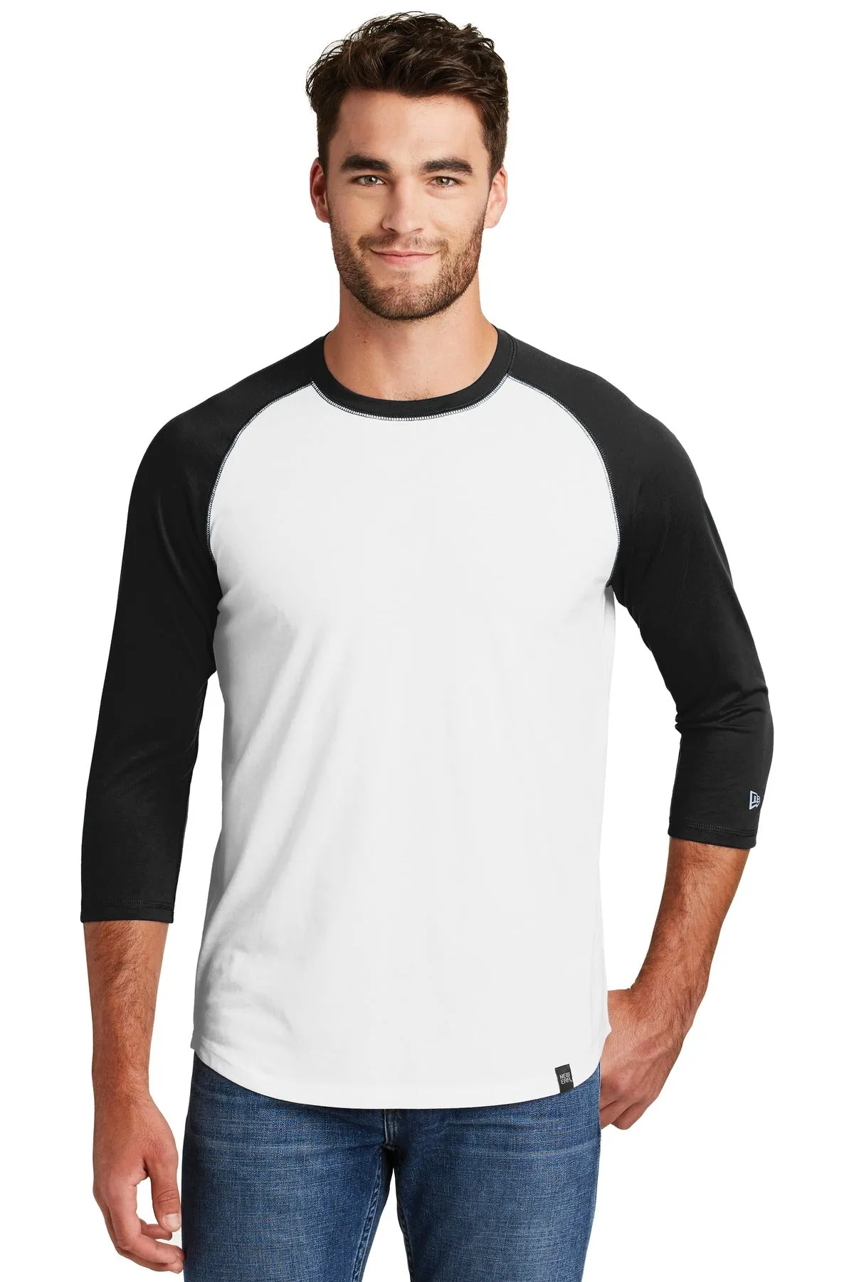 New Era Men's Heritage Blend 3/4-Sleeve Baseball Raglan Tee. NEA104