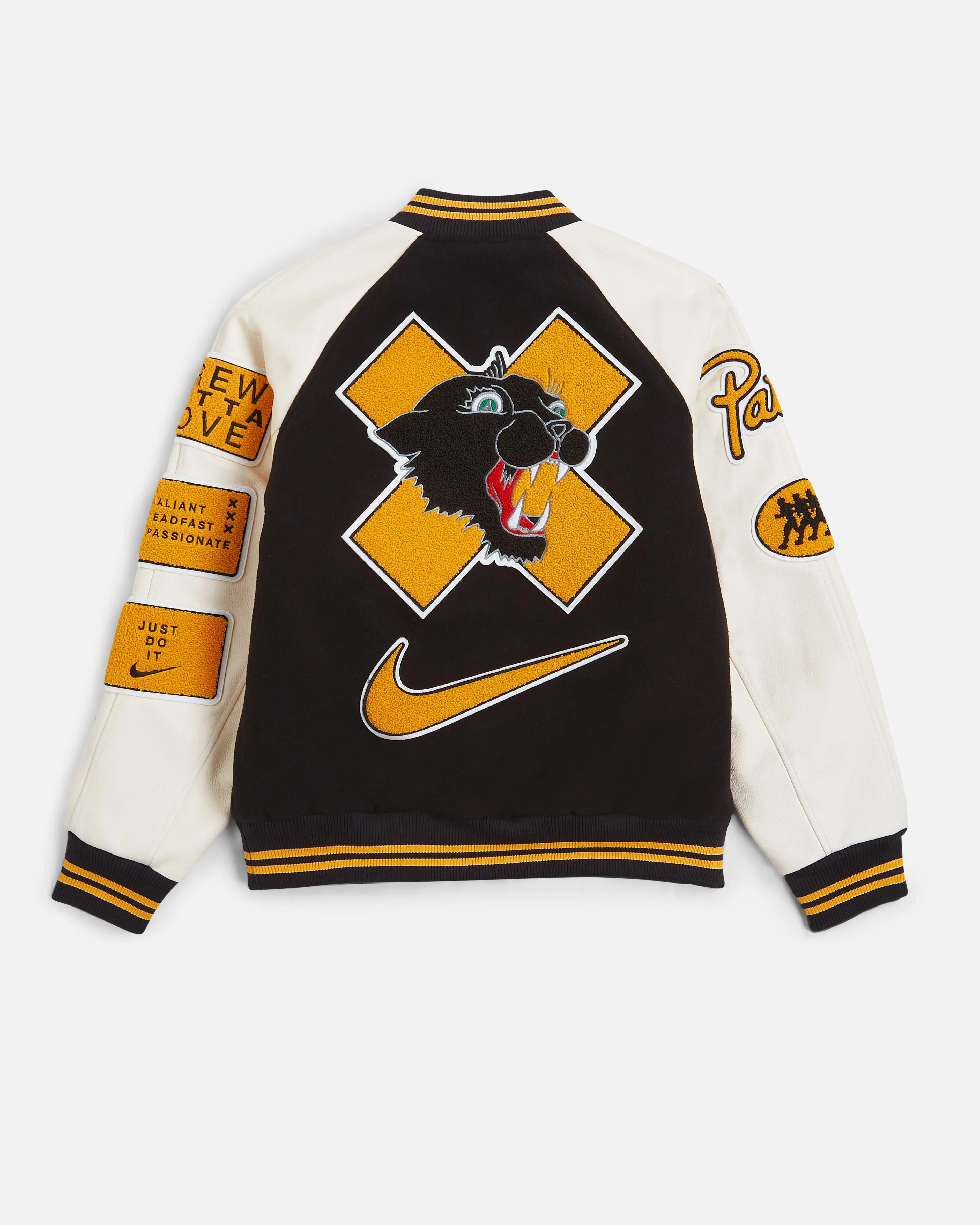 Nike x Patta Running Team Varsity Jacket (Black/Yellow-White)