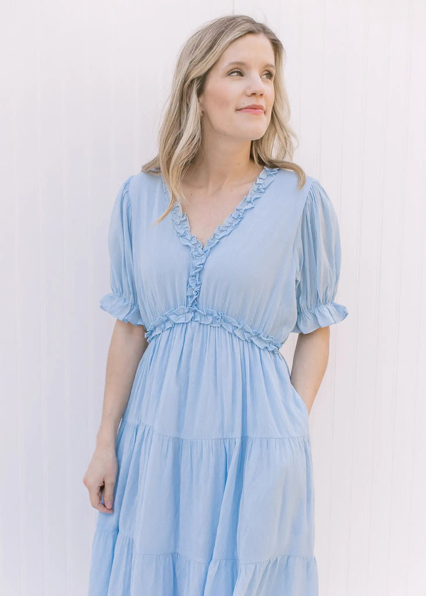 Pale Blue Ruffle Dress