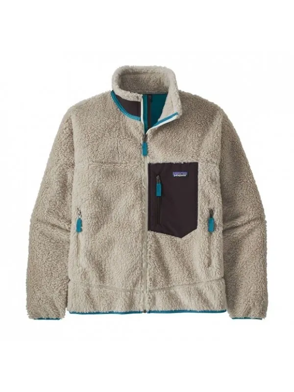 Patagonia Mens Classic Retro-X Fleece Jacket : Natural w/Obsidian Plum