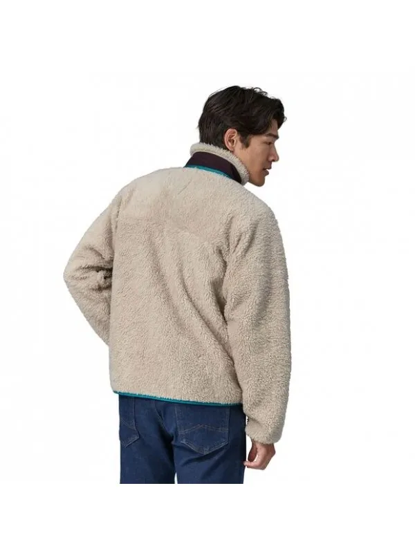 Patagonia Mens Classic Retro-X Fleece Jacket : Natural w/Obsidian Plum