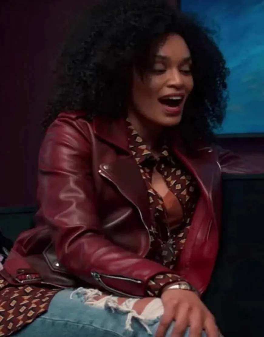 Pearl Thusi Queen Sono Maroon Jacket | Women's Motorcycle Jacket