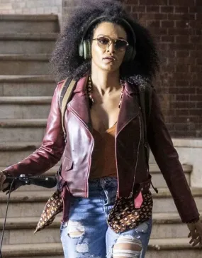 Pearl Thusi Queen Sono Maroon Jacket | Women's Motorcycle Jacket