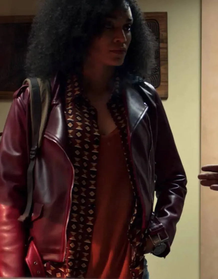 Pearl Thusi Queen Sono Maroon Jacket | Women's Motorcycle Jacket