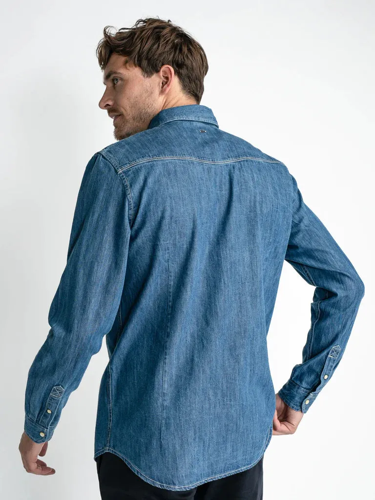 Petrol Denim Shirt in Light Indigo