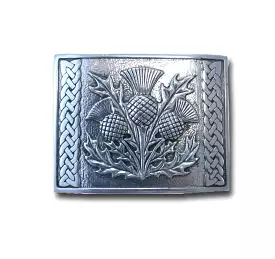 Pewter thistle belt buckle