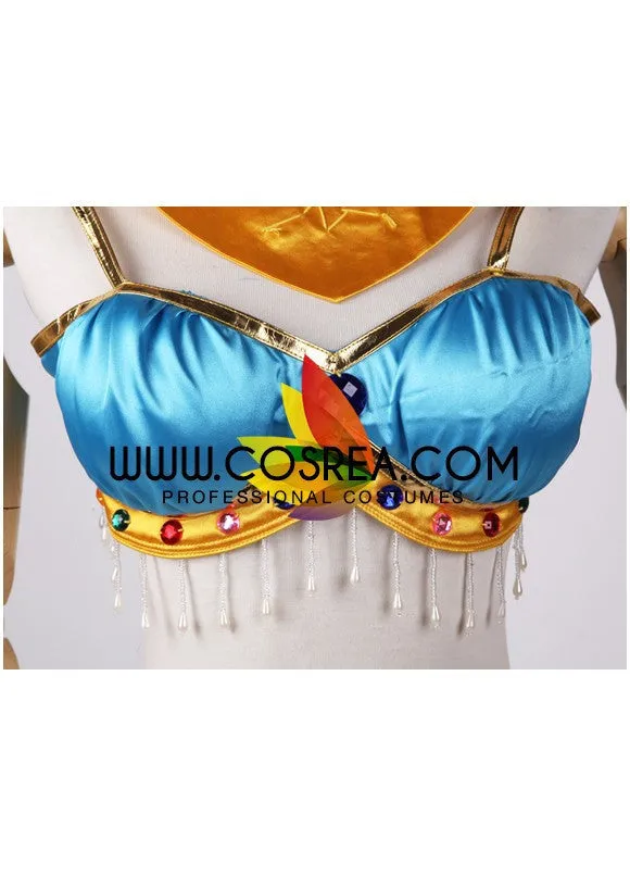 Princess Jasmine Aladdin Satin With Tassel Gems Cosplay Costume