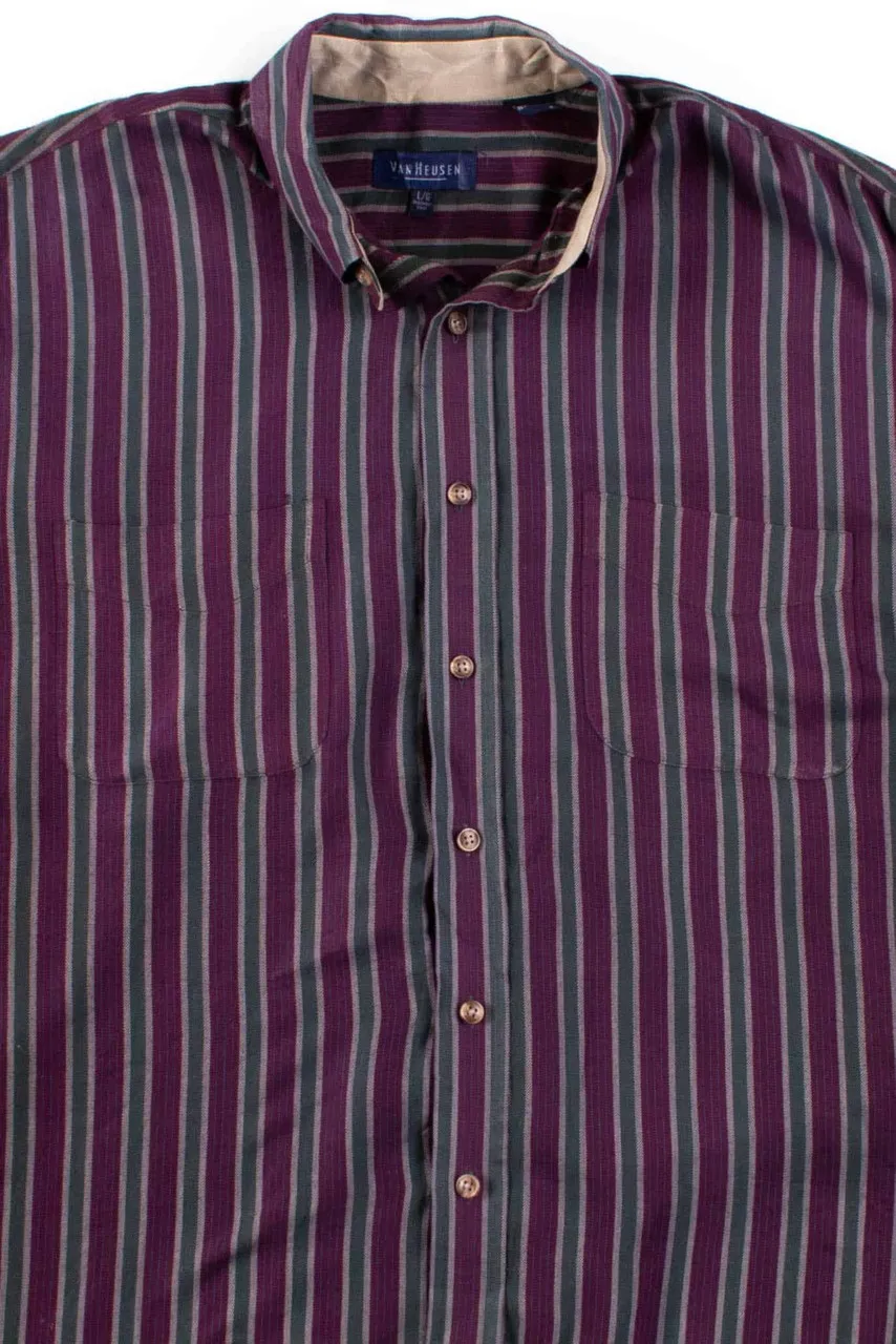 Purple Striped Button Up Shirt