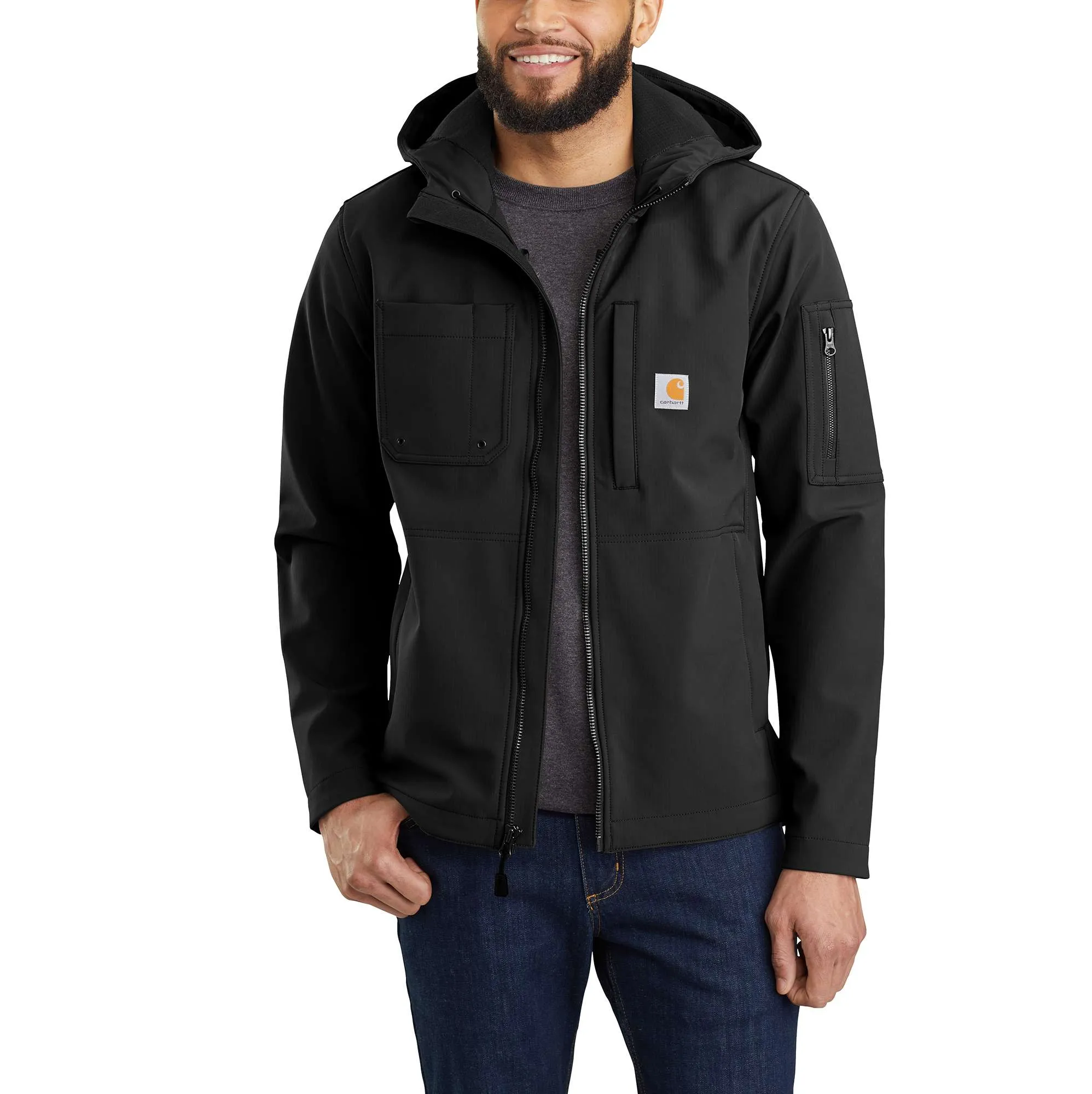 Rain Defender Relaxed Fit Midweight Softshell Hooded Jacket