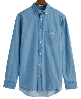 Regular Fit Indigo Shirt                             Semi Light Blue