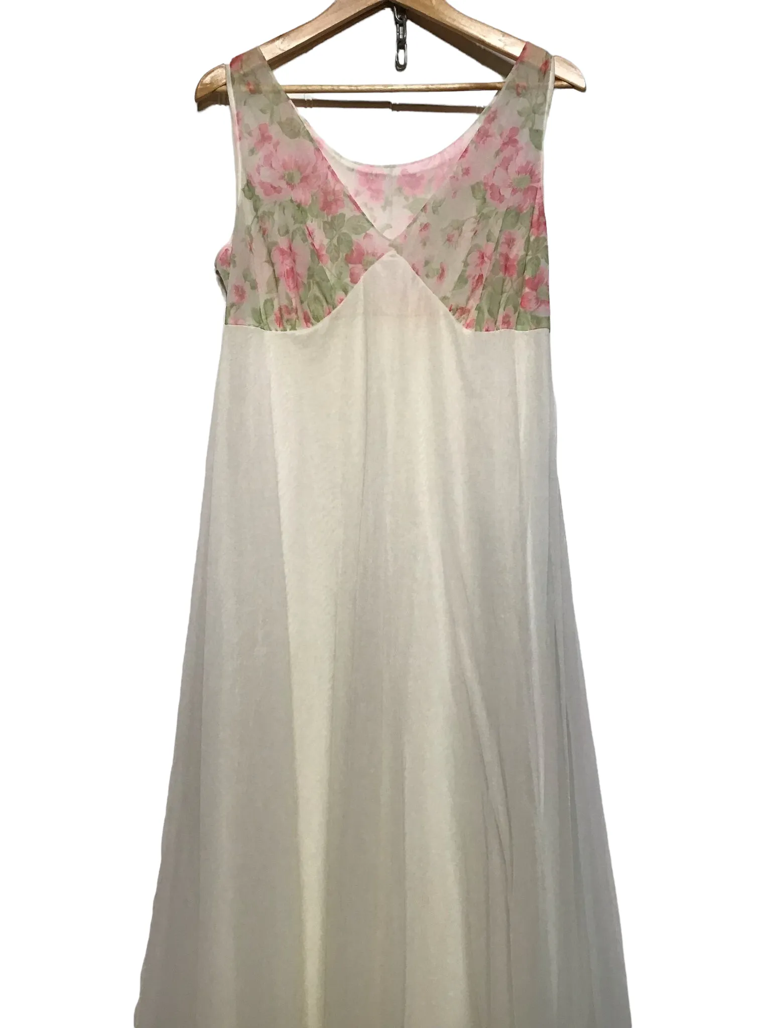 Rose Patterned Sheer Long Dress (Size XXL)