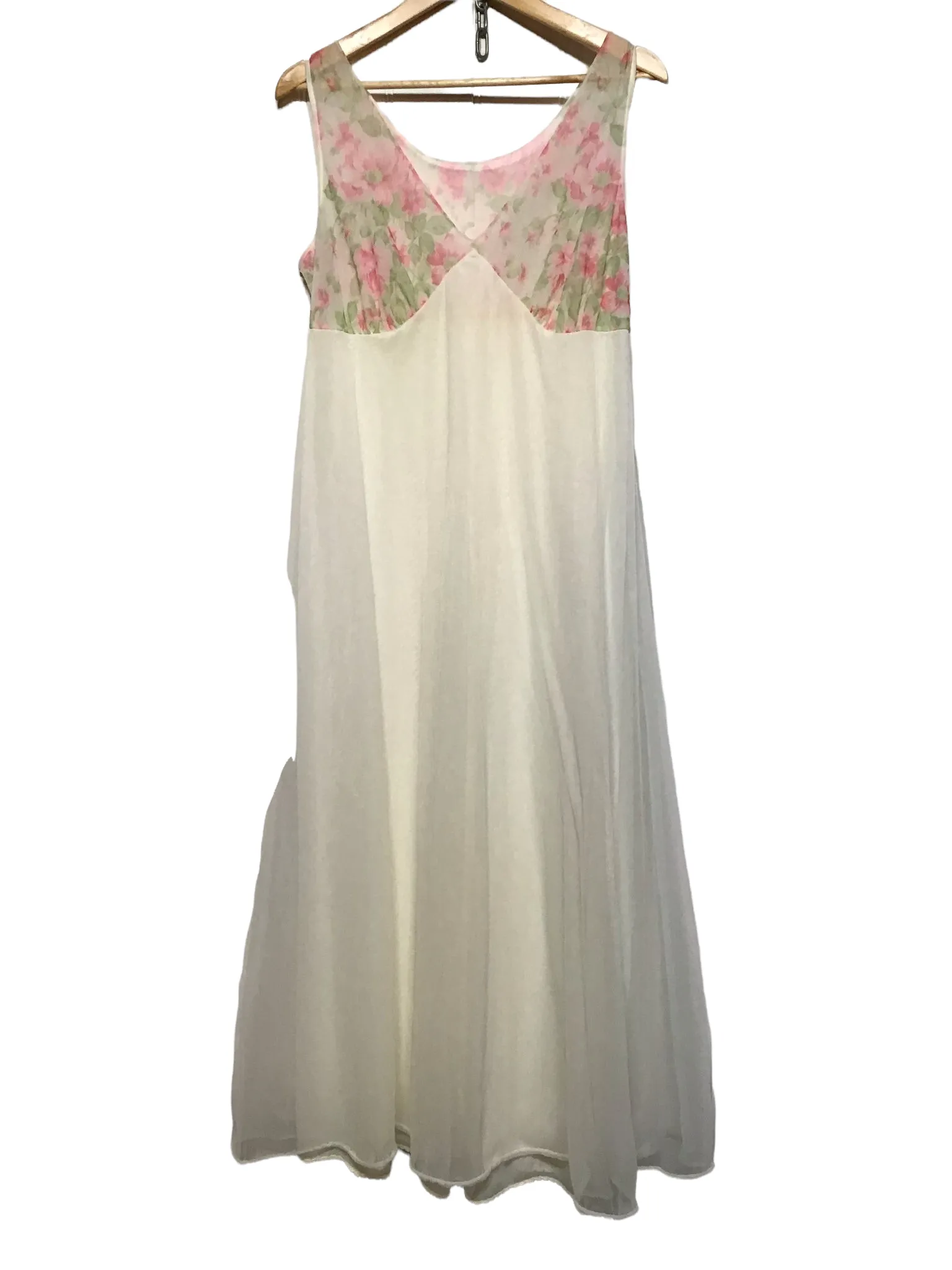 Rose Patterned Sheer Long Dress (Size XXL)