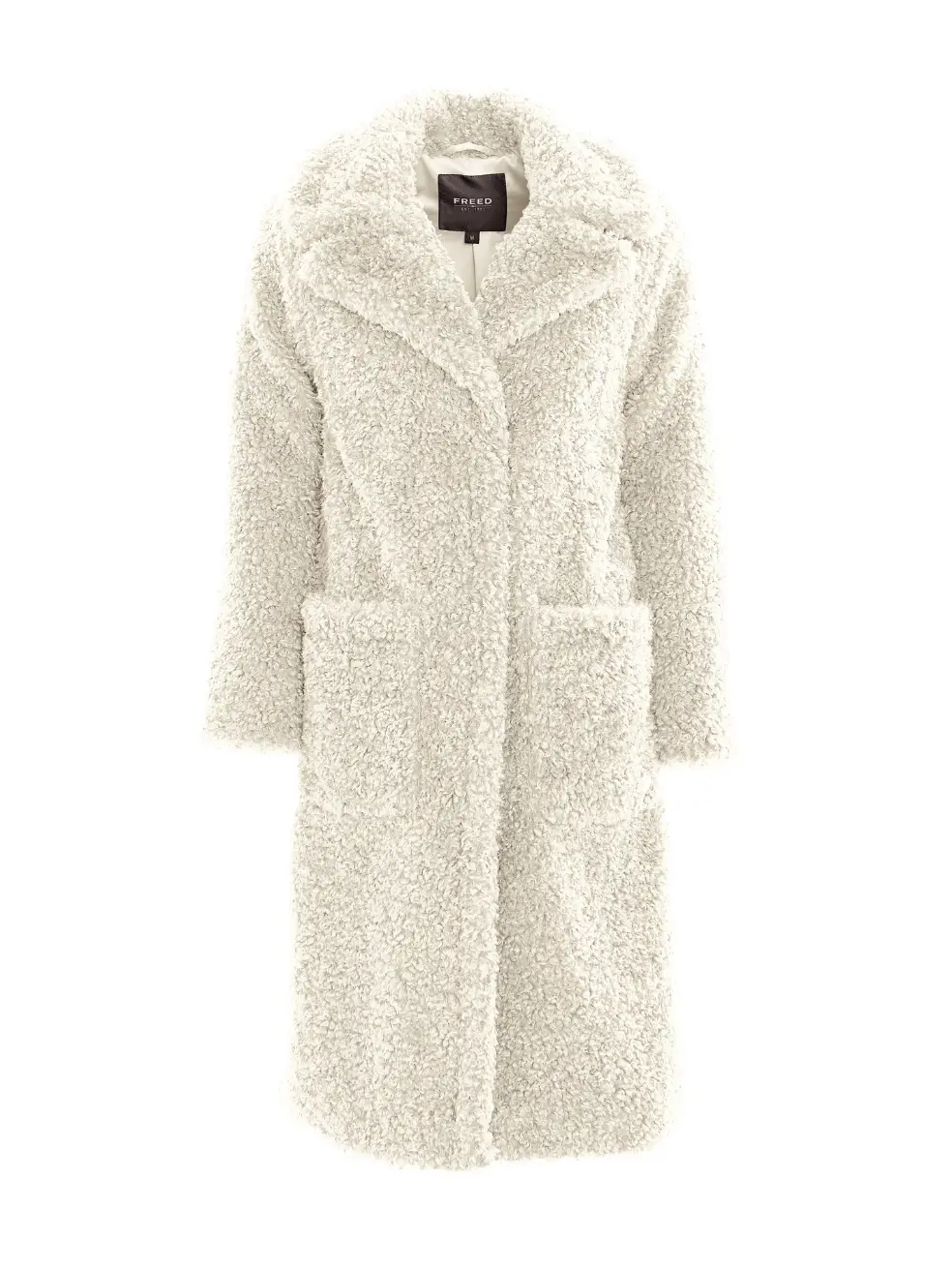 		Ruby  Curly Cream Faux Fur Coat	