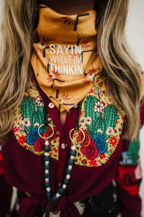 Sayin' What I'm Thinkin' Vintage Style Wild Rag Bandana ~ Lainey Wilson X Lil Bee's Bohemian