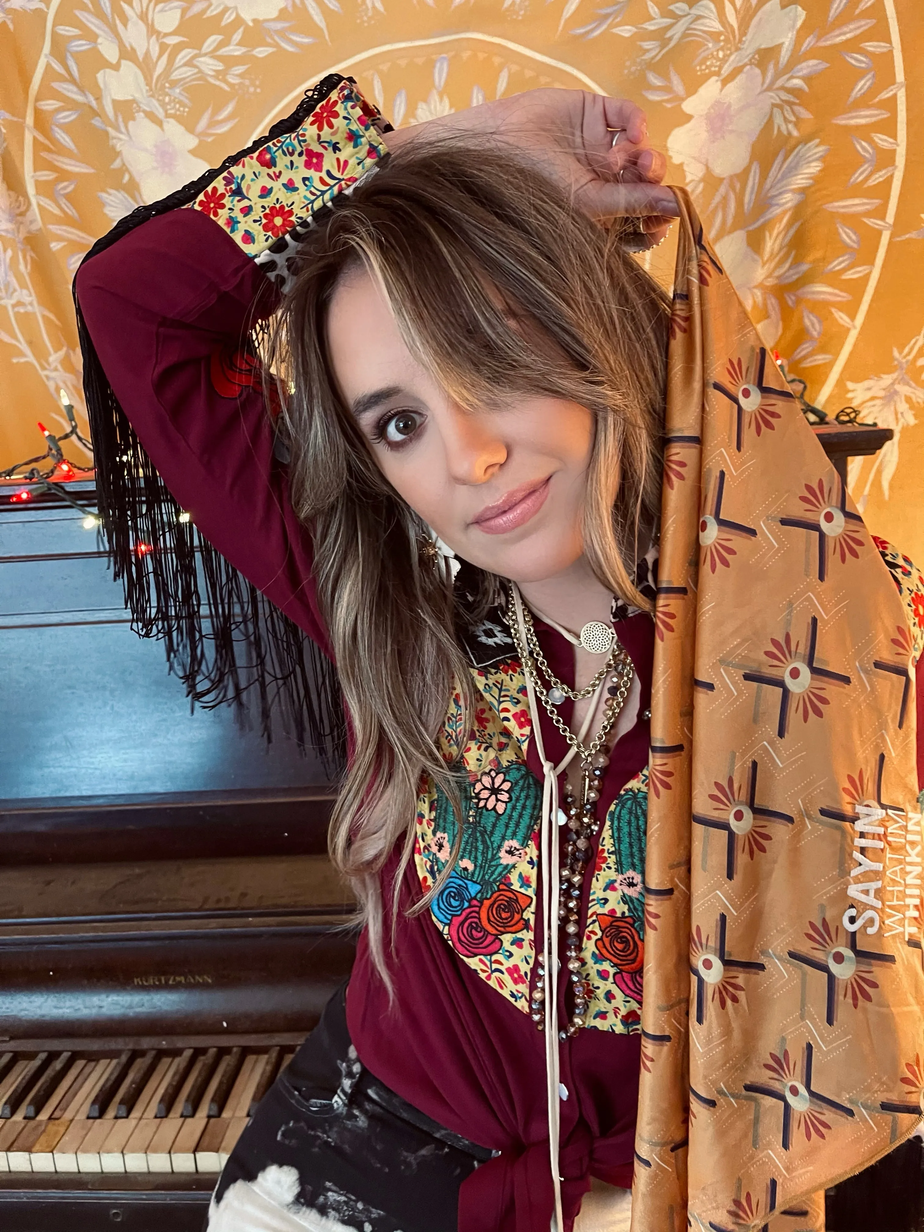 Sayin' What I'm Thinkin' Vintage Style Wild Rag Bandana ~ Lainey Wilson X Lil Bee's Bohemian