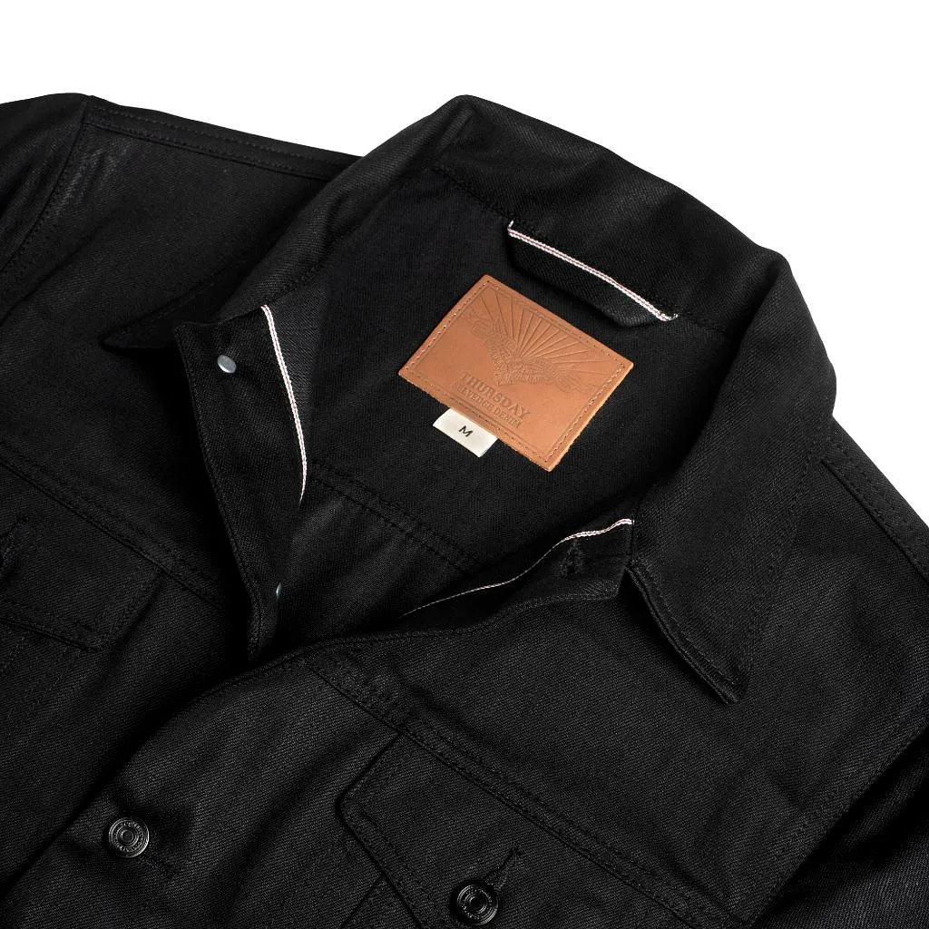 Selvedge Denim Trucker Jacket | Pitch Black