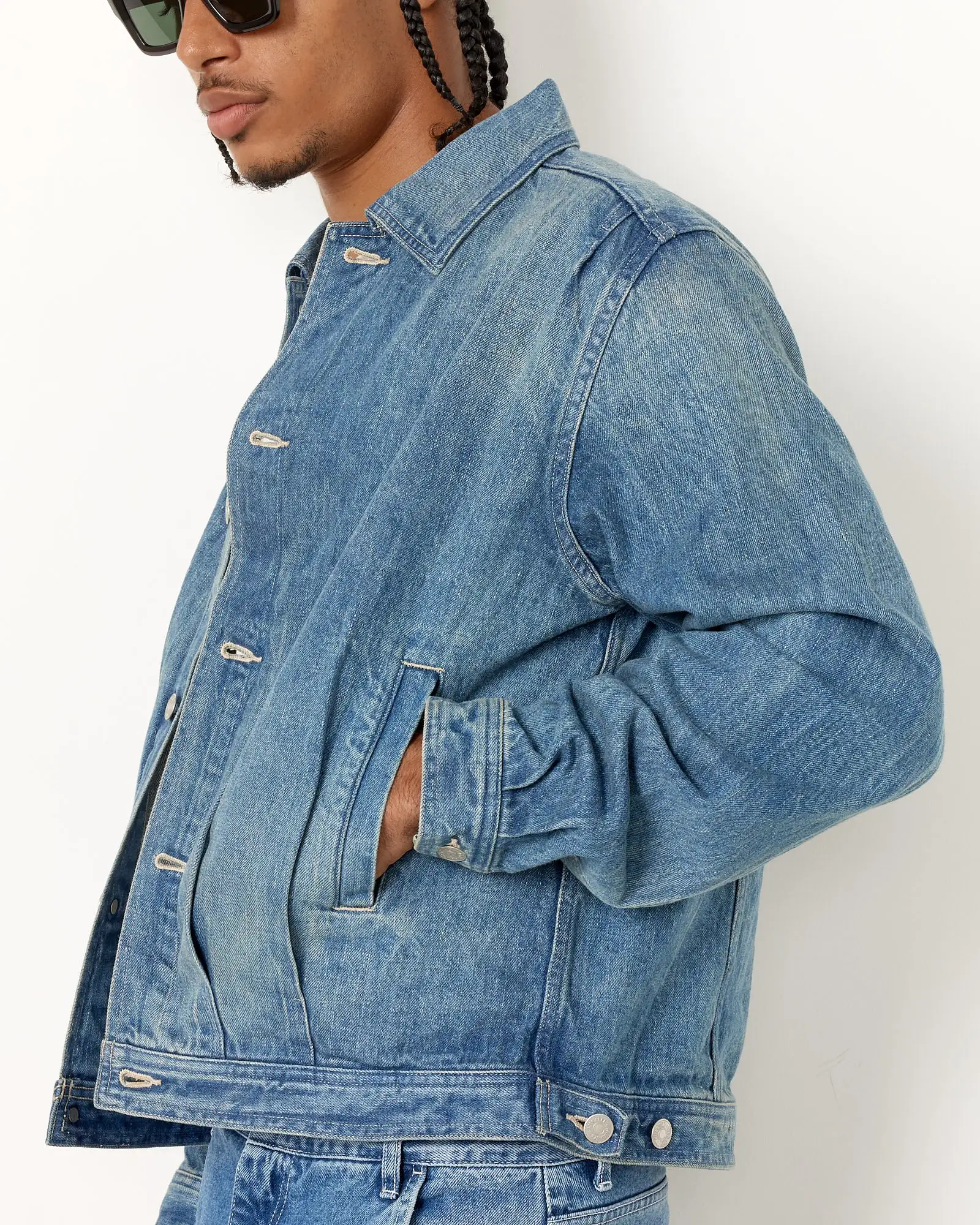 Selvedge Faded Denim Blouson