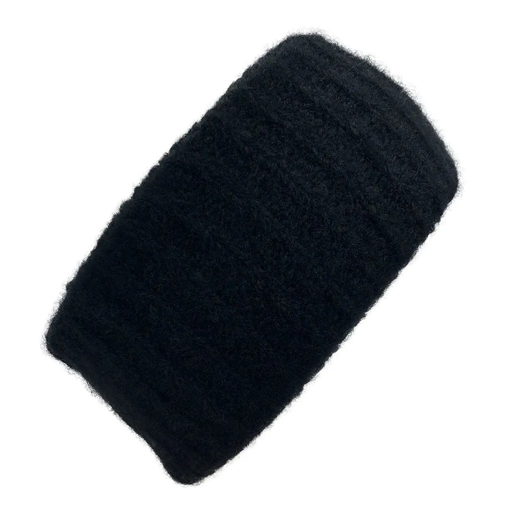 SLATE + SALT Women's Black Ribbed Alpaca Ear Warmer