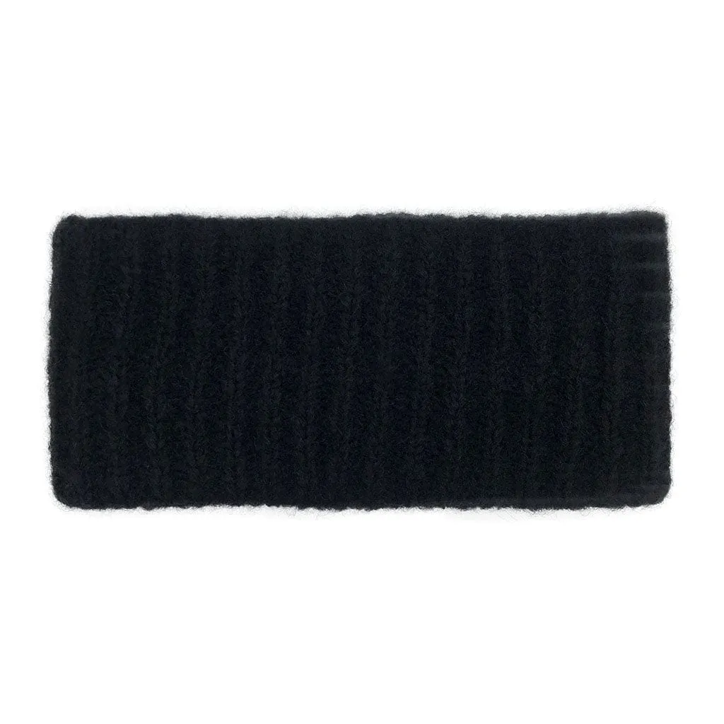 SLATE + SALT Women's Black Ribbed Alpaca Ear Warmer