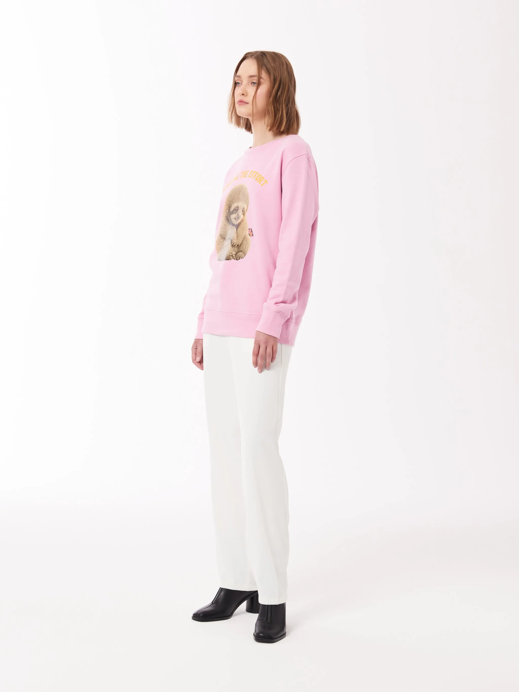 Sloth PrintUnisexSweatshirt in Pink