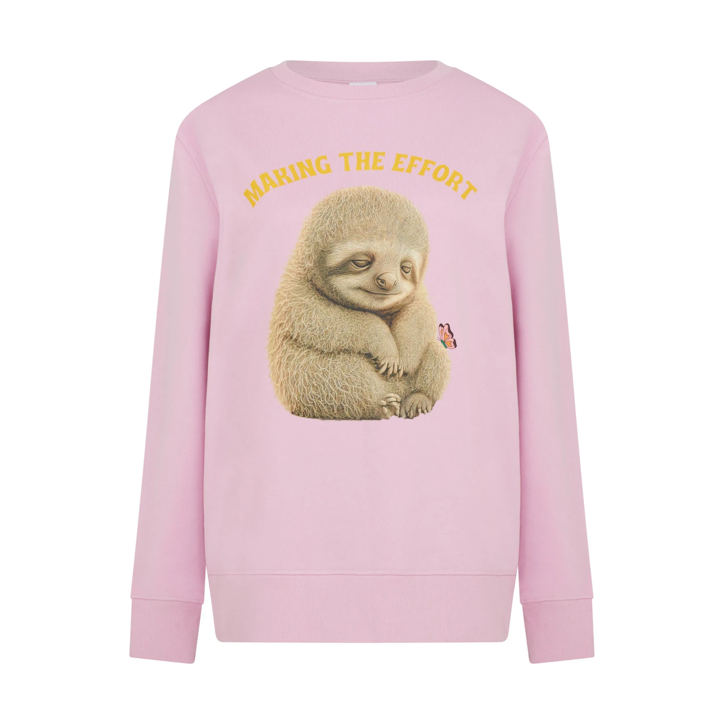 Sloth PrintUnisexSweatshirt in Pink