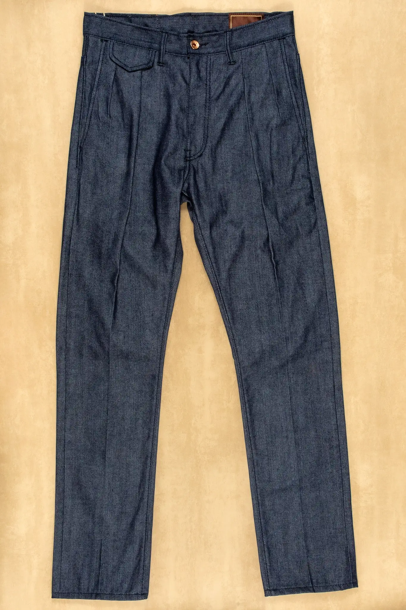 Soft Fluffy Pleated Selvedge Denim Jeans