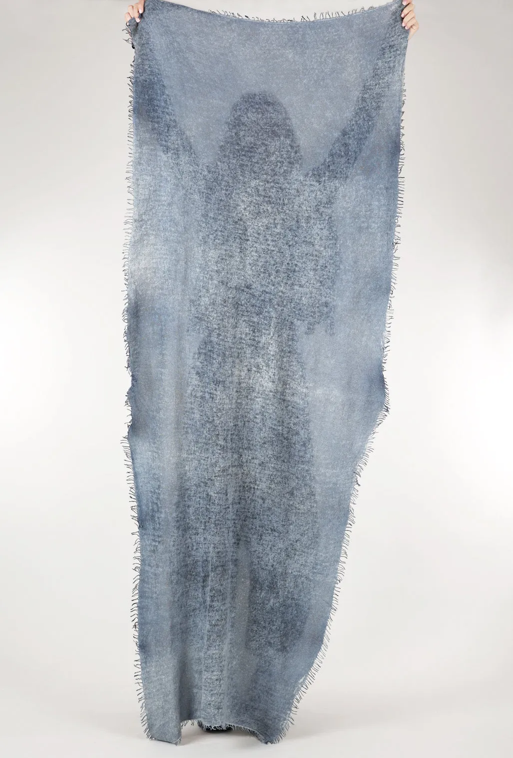 Spray Art Felted Cashmere Scarf, Jeans