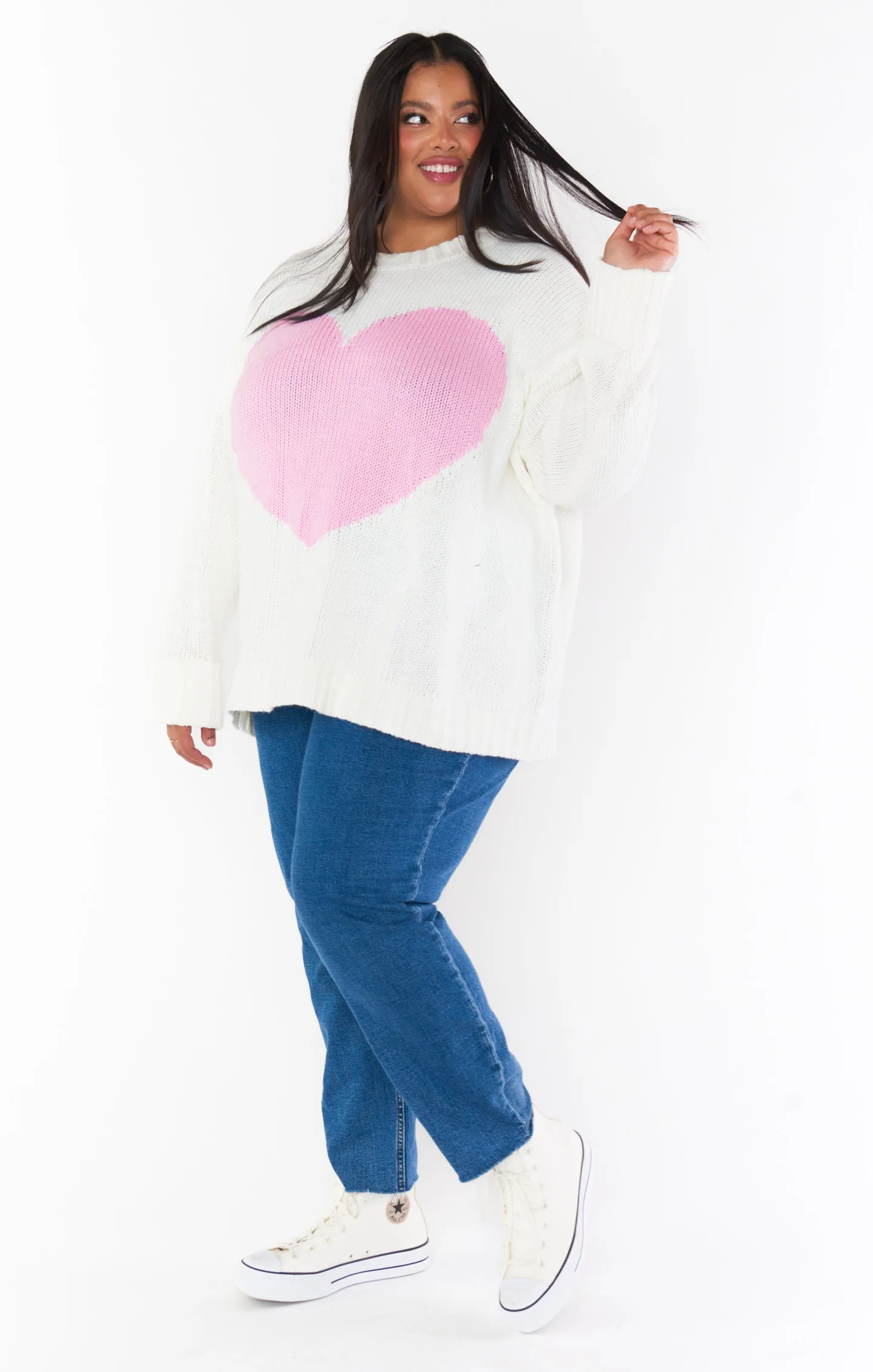 Sweetheart Sweater ~ Pink Heart Knit