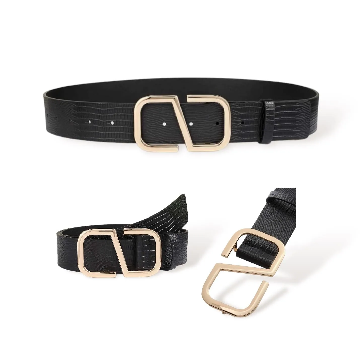 TAILLE Unique Gold Metal Buckle Adjustable Belt