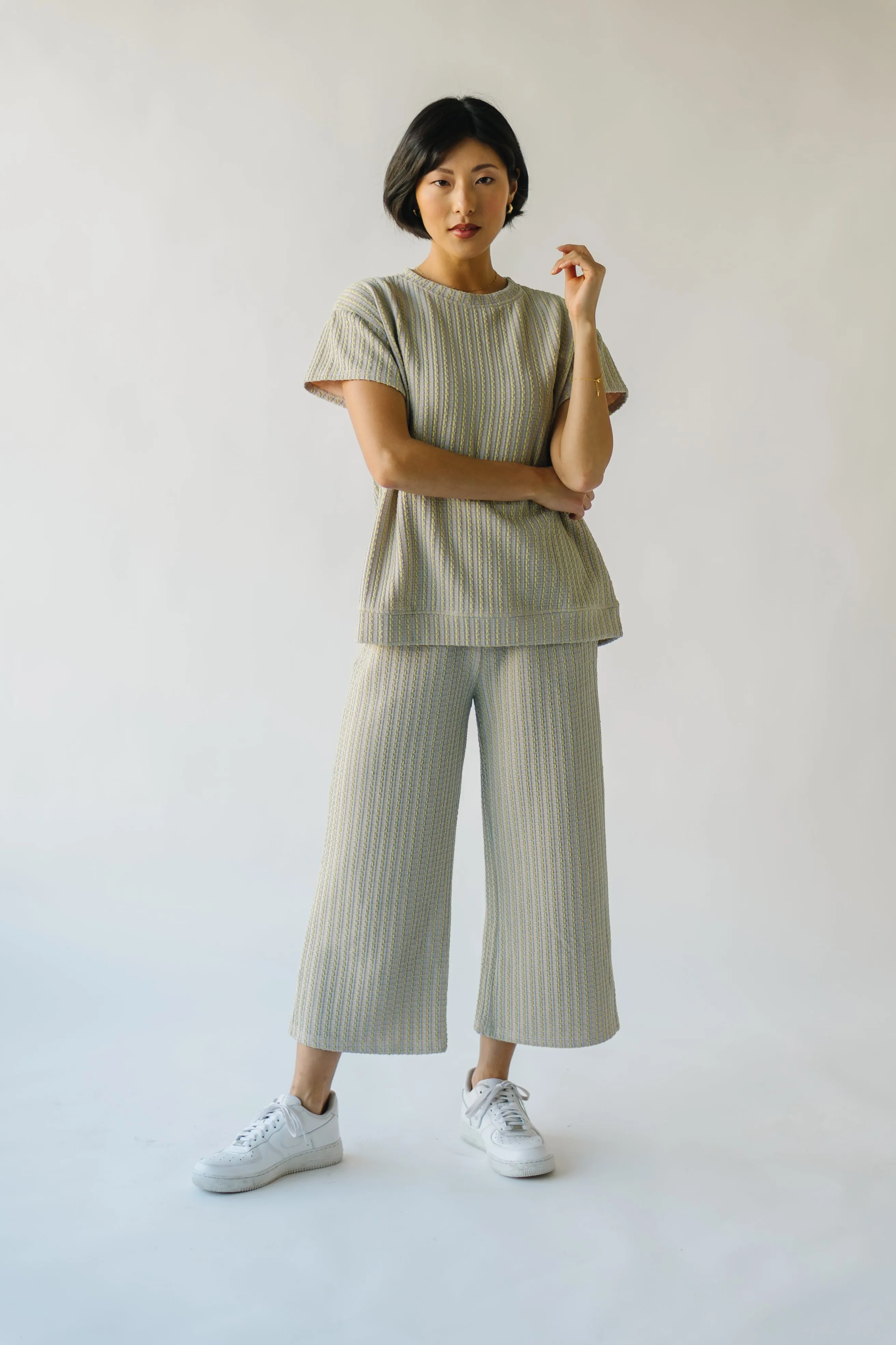 The Ronnie Woven Wide Leg Pant in Blue