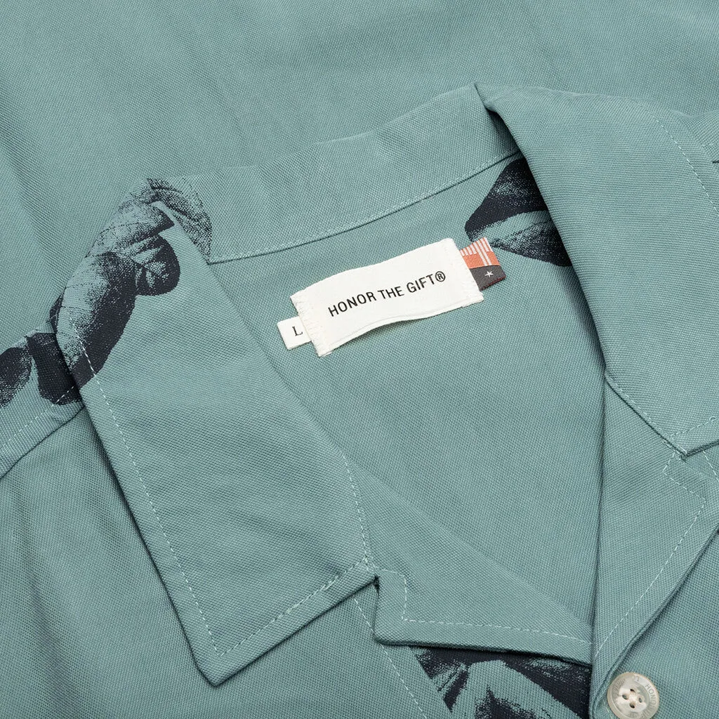 Tobacco S/S Button Up - Teal