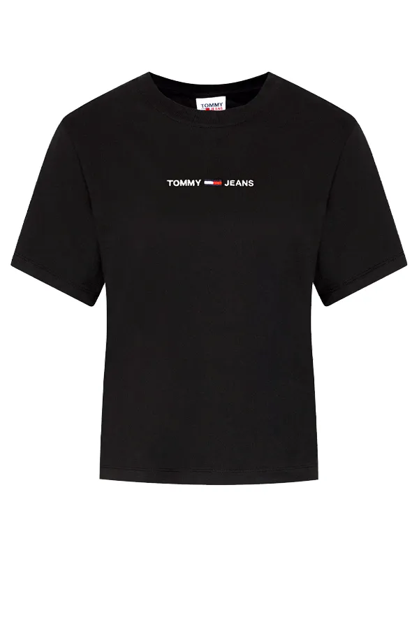 Tommy Hilfiger Women Tee Text Logo Black