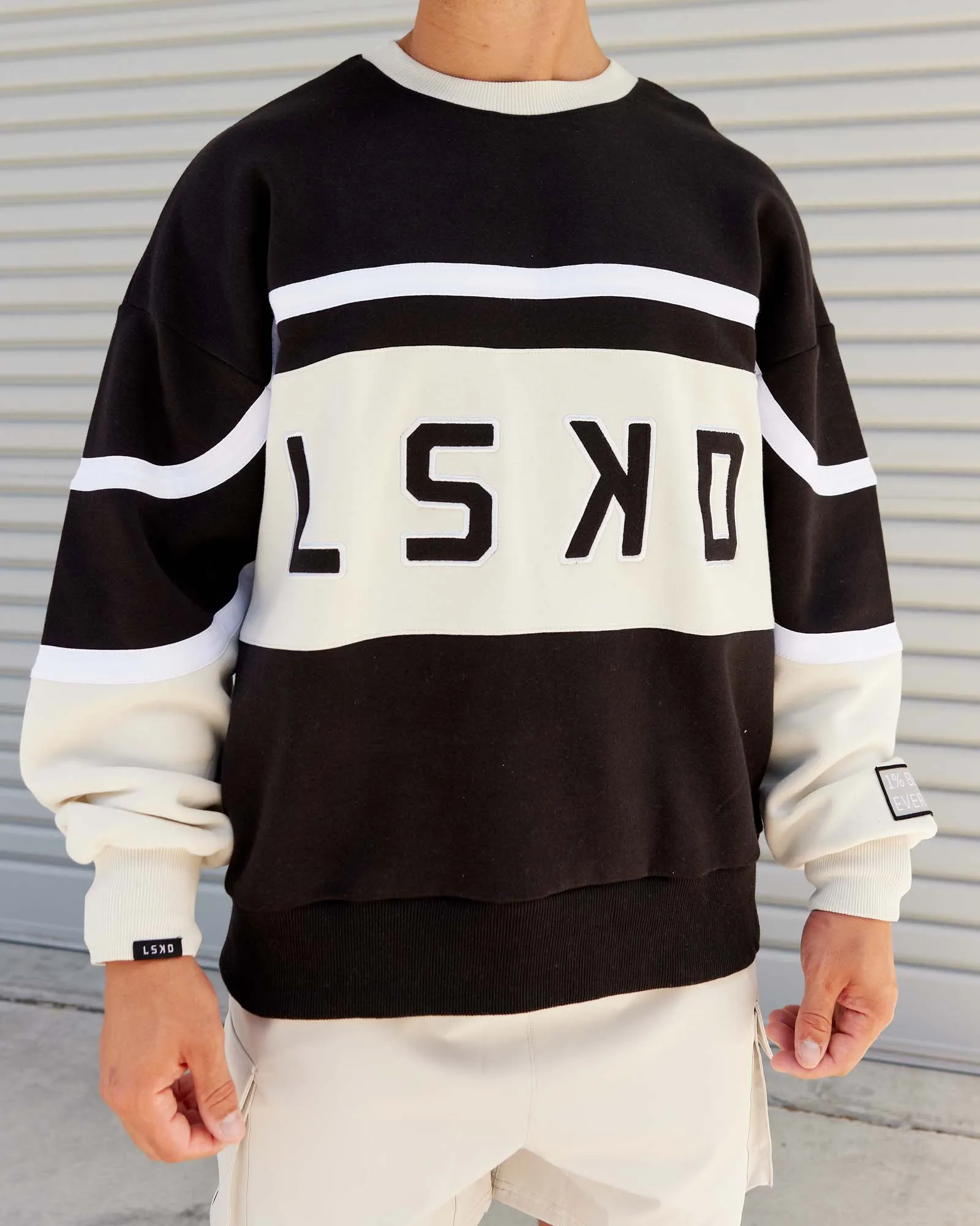 Unisex PrimeTime Sweater Oversize - Black-Bone