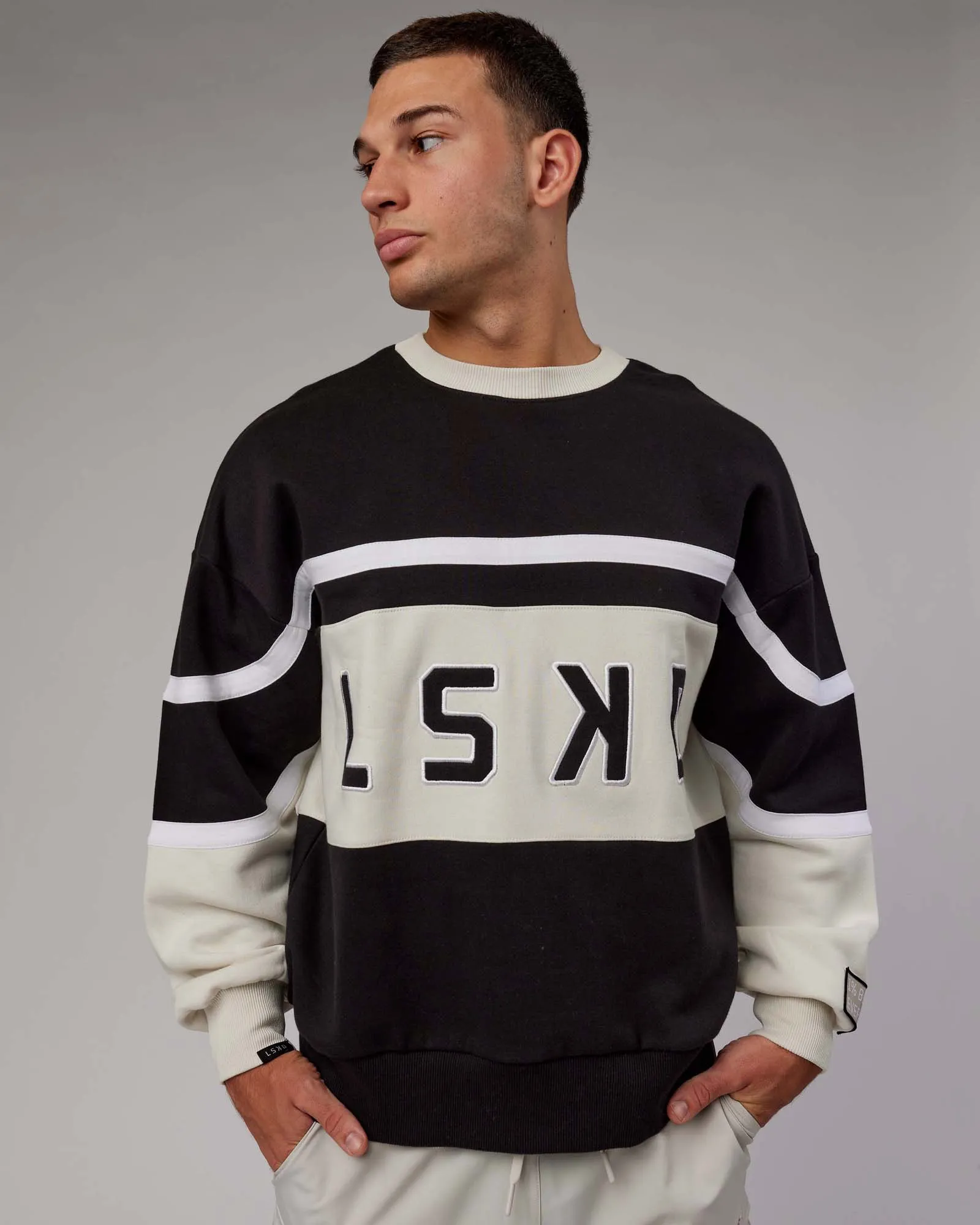 Unisex PrimeTime Sweater Oversize - Black-Bone